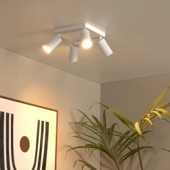 Lucide Plafondspot Clubs Wit - 4 x GU10 - 24x24 cm