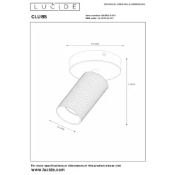 Lucide Plafondspot Clubs Wit - GU10 - Ø 10 cm