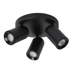 Lucide Plafondspot Punch Zwart - 3 x GU10 - Ø 21 xm