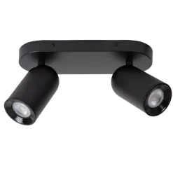 Lucide Plafondspot Punch Zwart - 2 x GU10 - 26 cm breed