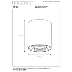 Lucide Plafondspot Tube Goud - GU10 - Ø 10 cm