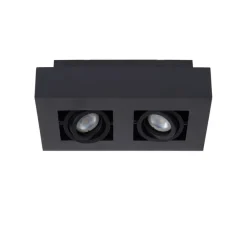 Lucide Plafondspot Xirax Zwart - 2 x GU10 - 14x25 cm