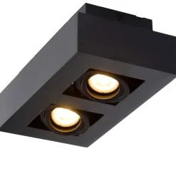 Lucide Plafondspot Xirax Zwart - 2 x GU10 - 14x25 cm