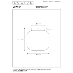 Lucide Plafonniere Joanet Zwart - E27 - Ø 25 cm