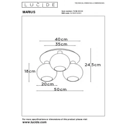 Lucide Plafonniere Marius Goud - 3 x E27 - Ø 55 cm