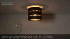 Lucide Plafonniere Rosas Zwart - E27 - Ø 26 cm