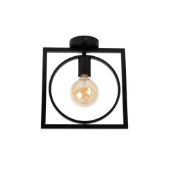 Lucide Plafonniere Suus Zwart - E27 - 28x24 cm
