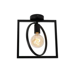 Lucide Plafonniere Suus Zwart - E27 - 28x24 cm