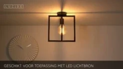 Lucide Plafonniere Suus Zwart - E27 - 28x24 cm