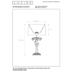 Lucide Tafellamp Extravaganza Coconut Zwart - E27 - 58 cm hoog