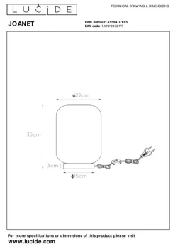 Lucide Tafellamp Joanet Zwart - E27 - Ø 22 cm