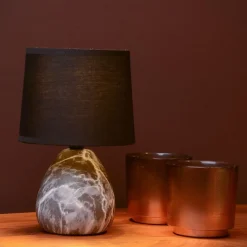 Lucide Tafellamp Marmo Zwart - E14 - 26 cm hoog