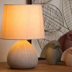 Lucide Tafellamp Ramzi Beige - E14 - 26 cm hoog