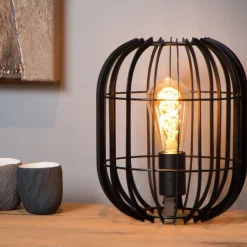 Lucide Tafellamp Reda Zwart - E27- 26 cm hoog