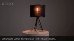 Lucide Tafellamp Tagalog Zwart - E27 - 45 cm hoog