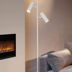 Lucide Vloerlamp Clubs Wit - 2 x GU10 - 140 cm hoog