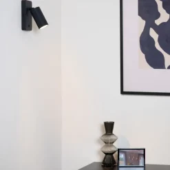 Lucide Wandlamp Clubs Zwart - GU10 - 16 cm hoog