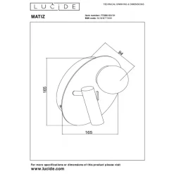 Lucide Wandlamp Matiz Wit - LED - Ø 17 cm
