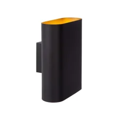 Lucide Wandlamp Ovalis Zwart - 2 x E14 - 20 cm hoog