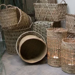 Mand Bamboe Rond Naturel - set 3 stuks