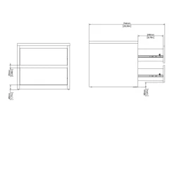 Nachtkastje Atlanta Wit - 52x46x49 cm