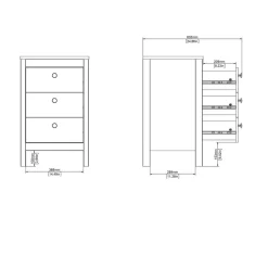 Nachtkastje Dallas Wit - 44x71x39 cm