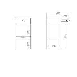 Nachtkastje Dallas Wit - 40x71x35 cm