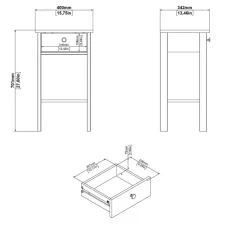 Nachtkastje Dallas Zwart - 40x71x35 cm