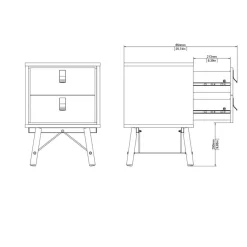 Nachtkastje Denver Eiken - 44x60x41 cm