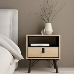 Nachtkastje Denver Eiken - 54x60x41 cm