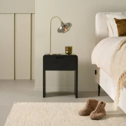 Nachtkastje Laros Zwart - 45x55x32 cm