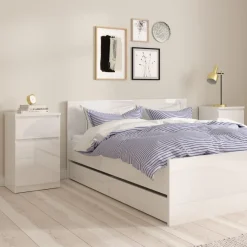 Nachtkastje Luna Hoogglans Wit - 41x71x40 cm