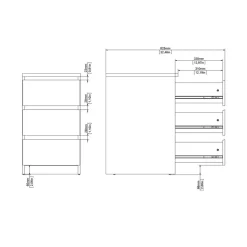 Nachtkastje Luna Hoogglans Wit - 41x71x50 cm