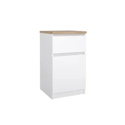 Nachtkastje Luna Hoogglans Wit - 41x71x40 cm