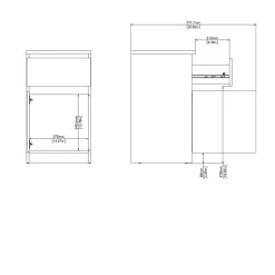 Nachtkastje Luna Hoogglans Wit - 41x71x40 cm