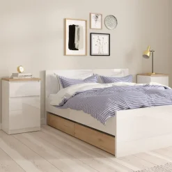 Nachtkastje Luna Hoogglans Wit - 41x71x40 cm