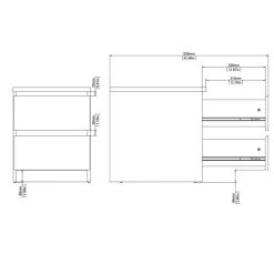 Nachtkastje Luna Taupe / Eiken - 41x50x50 cm