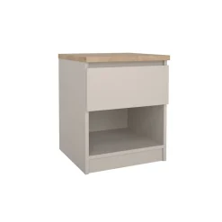 Nachtkastje Luna Taupe / Eiken - 41x50x40 cm