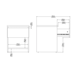 Nachtkastje Luna Taupe / Eiken - 41x50x40 cm