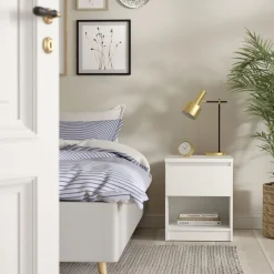 Nachtkastje Luna Wit - 41x50x40 cm