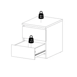 Nachtkastje Luna Zwart - 41x50x50 cm