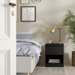 Nachtkastje Luna Zwart - 41x50x40 cm