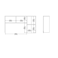 Opzetkast Boston Eiken / Zwart - 123x65x24 cm