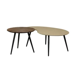 Salontafel Capi Greige / Bruin - set 2 stuks