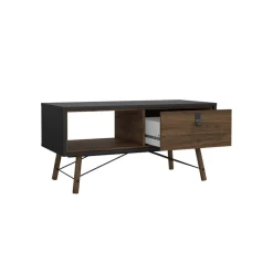 Salontafel Denver Zwart / Walnoot - 102x48 cm