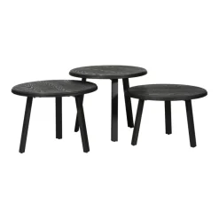 Salontafel Reims Zwart - set 3 stuks