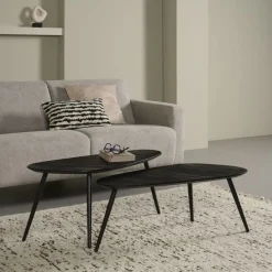 Salontafel Thionville Zwart - set 2 stuks