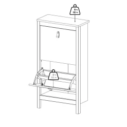 Schoenenkast Dallas Wit - 54x103x25 cm