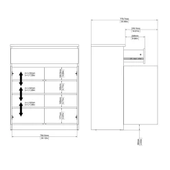 Schoenenkast Luna Eiken - 81x101x40 cm