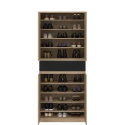 Schoenenkast Luna Eiken - 81x192x40 cm